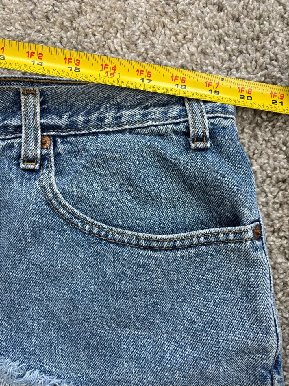 Vintage Levi's 505 Light Blue Frayed Denim Shorts